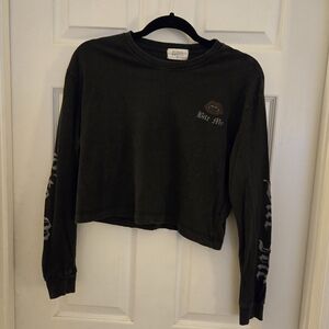 Cotton Long Sleeve Crop Top